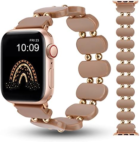 Minyee е Съвместим с джапанки Apple Watch от смола 38 мм, 40 мм 41 мм, еластична каишка във формата на Костенурка черупки,