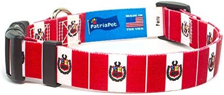 Нашийник за кучета Перу | Знаме на Перу | Мартингейл без закопчалка | Произведено в Ню Джърси, САЩ | за много