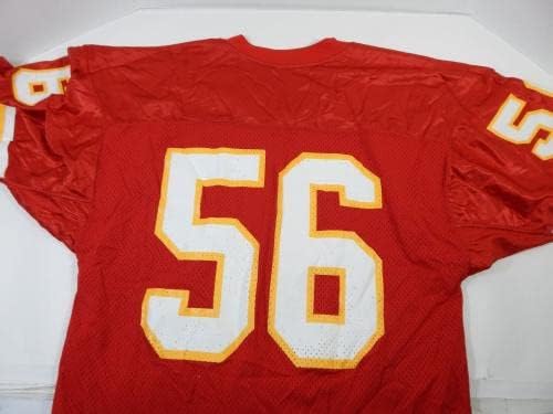 1993 Kansas City Chiefs 56 Game Пусна Червената Фланелка DP17312 - Използваните тениски за игри NFL без подпис