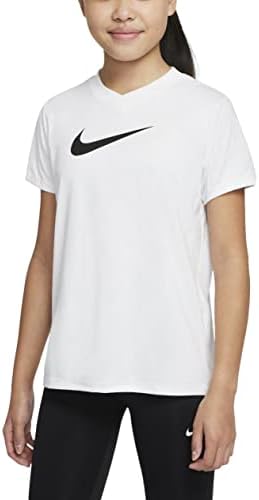 Тениска Nike Girls Dry Legend Swoosh с V-образно деколте (За малки деца / За по-големите деца)
