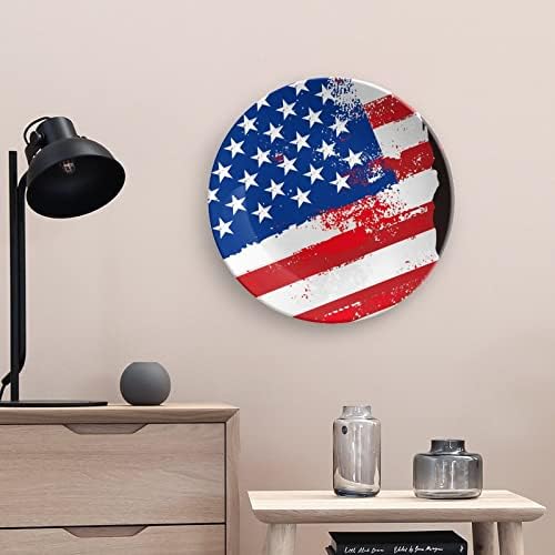 Американският Флаг и Свобода Персонализирани Костни Порцеланови Индивидуални Керамични Декоративни Плочи Домашна Кръгла
