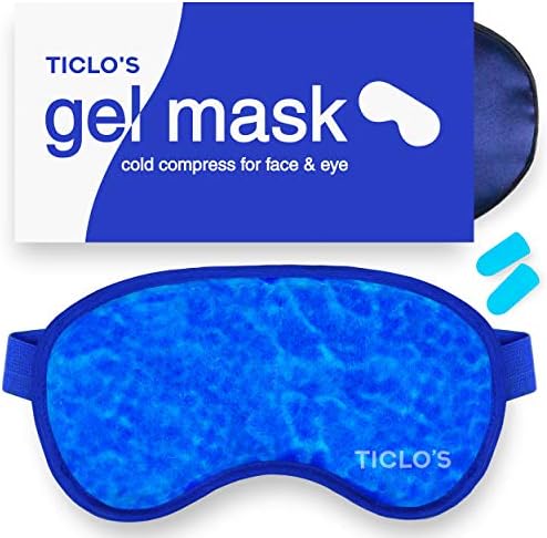 Гел маска за очи Ticlo's - Охлаждащ компрес с лед - Спокойна и масаж на Уморените, подпухнали очи, Главоболие, лицето и тъмни