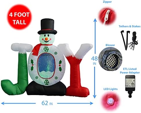 Комплект от две украса за Коледното парти, включва в себе си 4-крак коледен надуваем снежен човек-радост Снежна топка