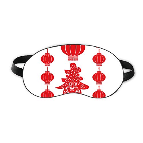 Традиционен Червен Китайски Фенер С Шарени Sleep Eye Shield Мека Нощна Превръзка На Очите, Лампа