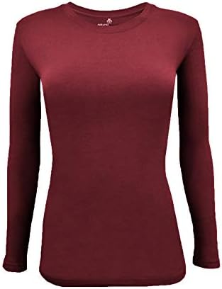Женска тениска Natural Uniforms Under Scrub Tee с кръгло деколте и дълъг ръкав, Комплект от 2 комплекти - Multi