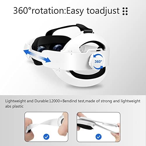 Каишка за главата MUGEYMYD за Oculus/ Meta Quest 2, смяна на аксесоари за елитни ремъците, намалява натиска върху лицето,