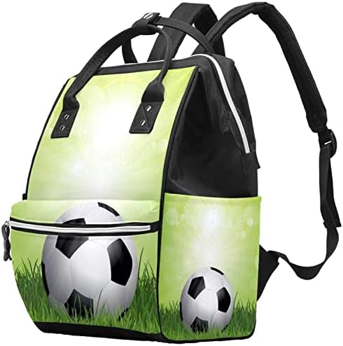Футбол на Зелената Трева Чанта за памперси Раница Детски Чанти За Смяна на пелени богат на функции Пътна Чанта с Голям Капацитет