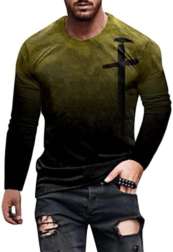 XXZY 2022 Нови Мъжки Тениски, Мъжки Мода Ежедневни Хелоуин Кръгъл Отвор 3D Дигитален Печат Тениска С Дълъг Ръкав Oversize Tee