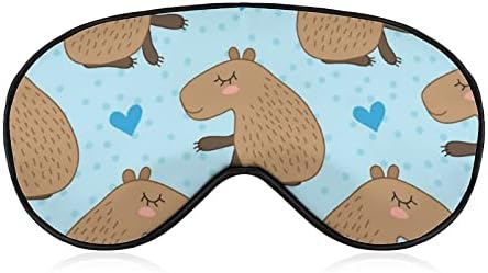 FunnyStar Capybara Блян Мека Маска За Сън Калъф за Очи за Сън с Превръзка на очите Идеално Блокира Светлината