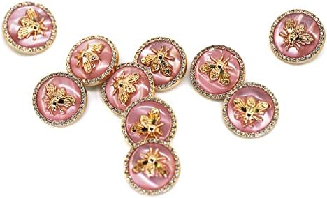 Craftisum 20 бр Розова Смола Покритие покритие Пчелен Метален Джолан Шиене на Копчета за палто - 25 мм -1