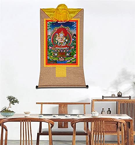Гандханра Ваджрасатва в Яб-Яма, Тибетски Живопис Тханка, Будистка Брокат Тханка, Гоблен на Буда с Преобръщане