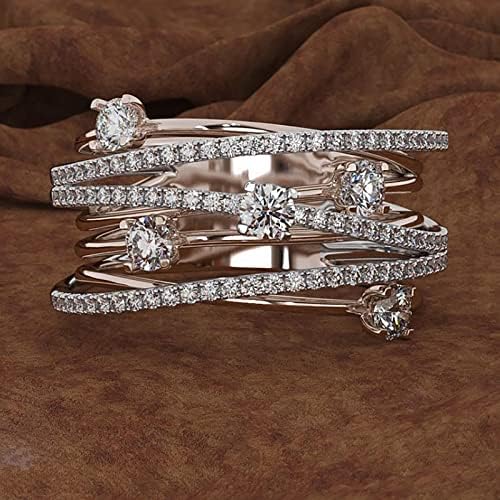 DBYLXMN Модно Дамско Ажурное Разделительное диамантен Пръстен, Годежен Пръстен С Цирконием, пакет от 100 на пръстените