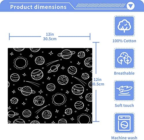 Набор от Мочалок Galaxy Space Planets 12x12 инча, 6 Опаковки, Впитывающее Памучни Кърпи, Квадратни Кърпи За Кухненски