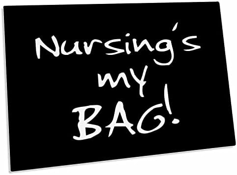 3dRose Nursing - това е моята чанта, забавен подарък за Деня на медицински сестри, черен. - Подложки за настолни