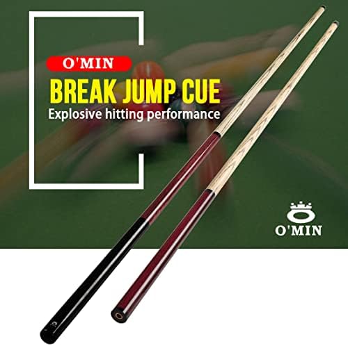 OMIN Jump Break Cue Комплект Билярдни Щеки от 3 теми, Ударни Реплика за Скокове, Прът от Ясеневого Дърво, Професионална