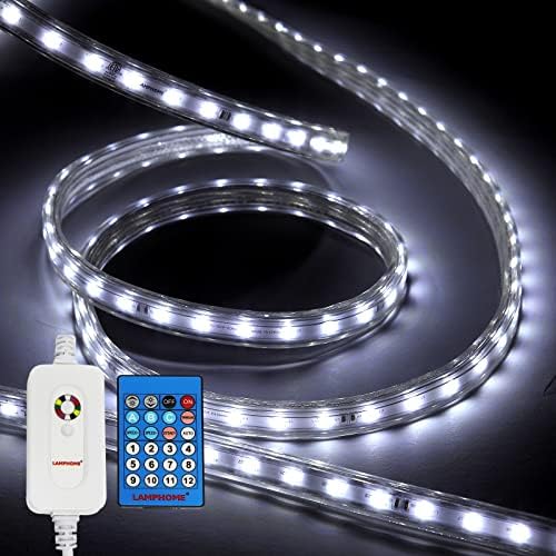 Лампа LAMPHOME LED Въже Light White 12 функционални режещи светодиоди 288LED 18FT 110v с вътрешен и външен декоративно