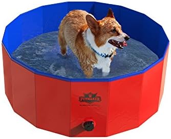 Басейн за кучета - Преносима, сгъваема 30,5-инчов басейн за кучета с източване и чанта за носене - Басейн за плуване и игри