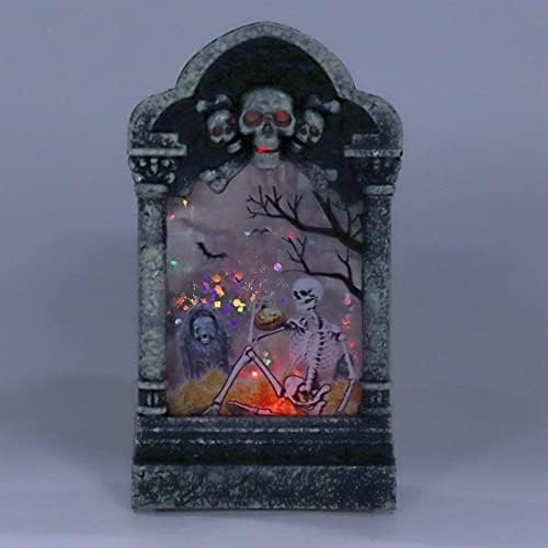 Fdit Лампа за надгробни камъни на Хелоуин, С Мистериозен Модел, Лампа за надгробни плочи в гробището на Хелоуин, Украси
