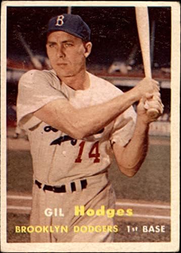 1957 Topps 80 Гил Hodges Бруклин Доджърс (Бейзбол карта) VG Dodgers