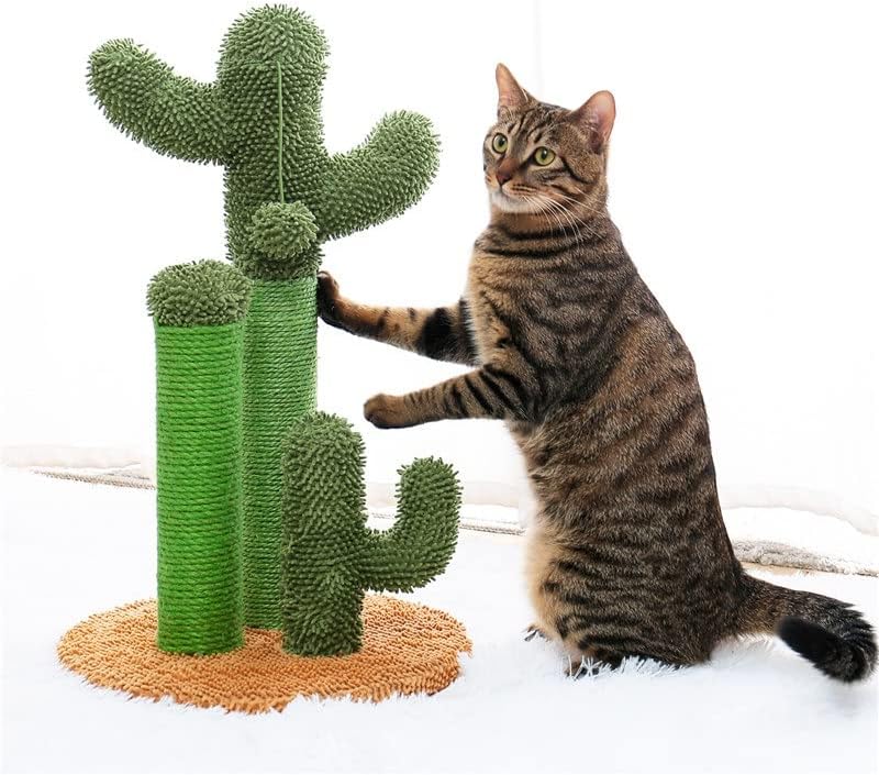 IULJH M/L Когтеточка за котки с кактусом с сизалевой въже, Когтеточка за котки с Кактусом, за млади и възрастни котки,