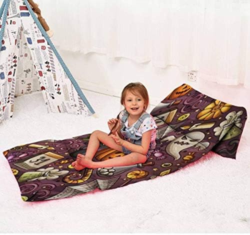 Детска Подови възглавници-легло с Хубав Анимационни Модел на Хелоуин, Цветни Подробни Домашни Подови Легло, Преносим