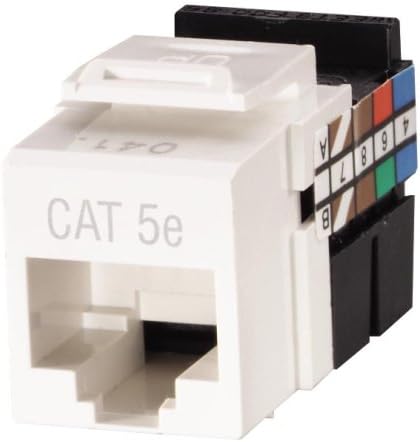 Leviton R06-5G108-00W Cat 5e 8-Проводный Конектор за свързване на адаптера QuickPort, Бял