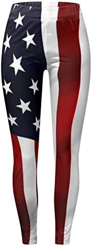 Гамаши с Флага на сащ, Женски Гамаши с контрол на корема, САЩ, 4 юли, Панталони За Йога, Леки Спортни Панталони