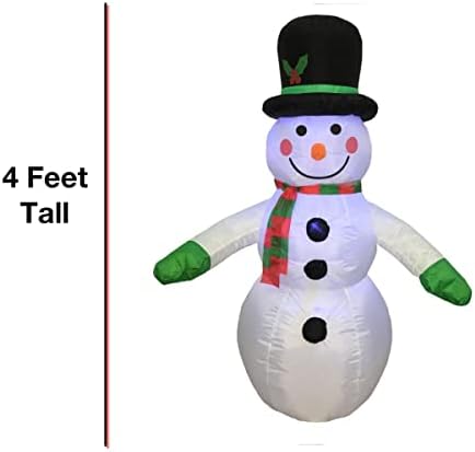4-крак надуваем Снежен човек Rocky Mountain Goods с подсветка - Надуваем коледен надуваем - Влагозащитен найлон