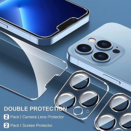 Защитно фолио WAASS [2] за iPhone 12 Pro Max [6,7 инча] + 2 опаковки за защита на обектива на камерата, Защитен слой