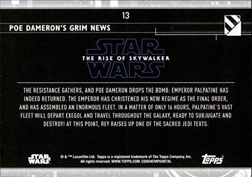 2020 Начело Star Wars The Rise of Skywalker Series 2 Лилаво 13 Мрачни новини За Дэмерона Търговска картичка ЛЕЯ