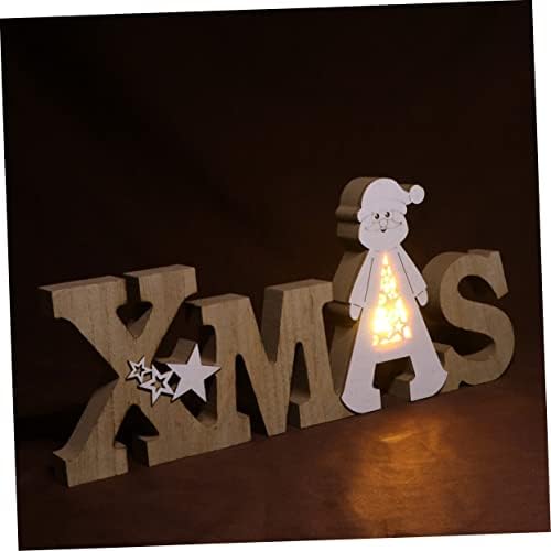 Homoyoyo Adornos para De Коледна Украса, Коледни Изделия Коледна Led Дървена Табела Коледен Дом Коледен Маса