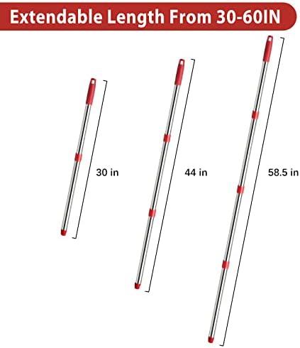 Замяна въртяща се дръжка за парцал с 4 секции - работа на смени дръжката за парцал с дължина 2,5-5 метра, която е съвместима
