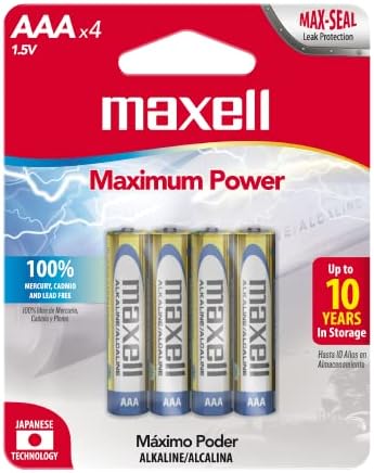 MAXELL 723865, Готова за работа, дълъг живот и надеждна алкална батерия тип ААА, брой 4 (в опаковка 1)