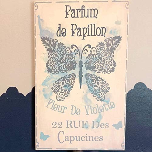 French Parfum De Papillon - Парфюми-пеперуди - Ретро Шаблони-Добрите Винил големи шаблони за рисуване върху дърво,
