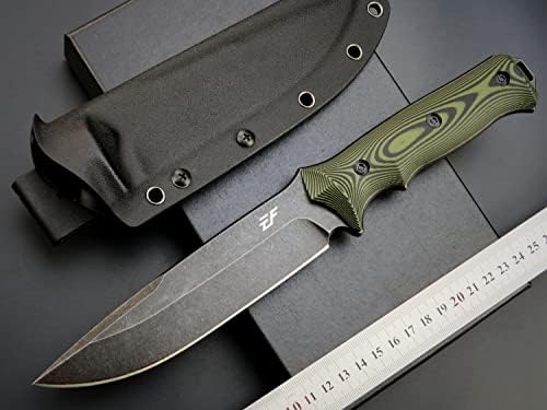 Eafengrow EF128 Нож с фиксирано острие, Стоманен нож DC53, в два цвята дръжка G10, Фиксирани Ножове с Пълна Заострением, Прав