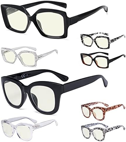 Eyekepper Спестете 10% на 4 опаковки стилните компютърни ридеров и очила с голям син светофильтром +2.00