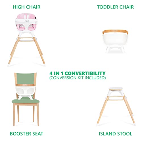 Столче за хранене Evolur Ann Beechwood 4 в 1 | Завъртане на седалката на 360 градуса | Седалка-седалка с подлакътници | Outdoor