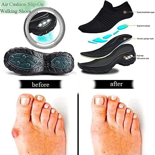 Yuxueff Обувки за ходене без закопчалка На въздушна възглавница, Ортопедични Обувки За ходене при диабет, Clark's Обувки За
