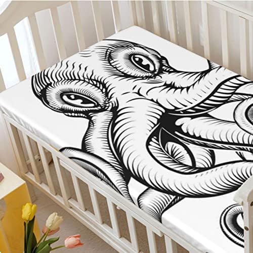 Чаршаф за легло в стил Октопод, Стандартният чаршаф за матрак на детско креватче от ултра Мек материал - чудесно