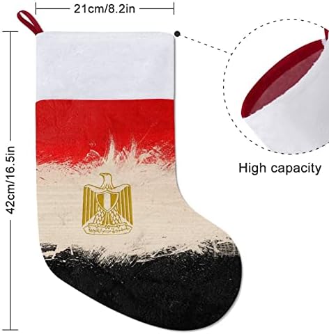 Коледни Чорапи с Египетски Флаг, Чорапи с Плюшено Камина, Висящи за Домашен интериор Елхи