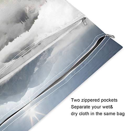 Водоустойчив Мокри чанти с принтом KEEPREAL Mountain Top Road - Машинно Пране | Влажна Суха Чанта за Филтър Памперси,