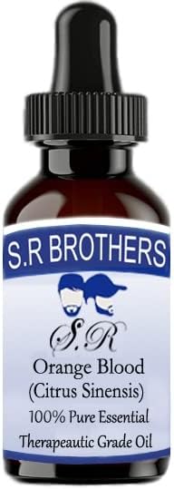 S. R Brothers Портокал, Кръв (Citrus Sinensis) Чисто и Натурално Етерично масло Терапевтичен клас с Капкомер 50