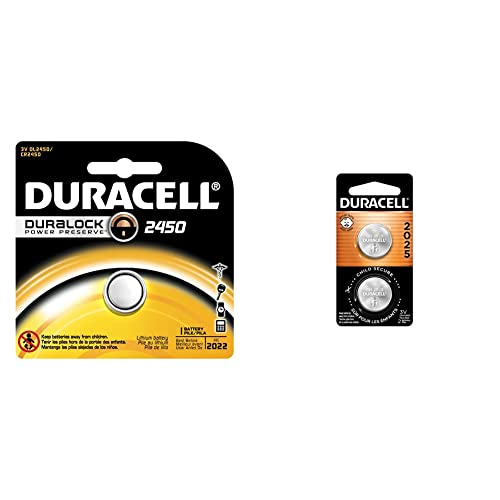 Батерия за литиеви монети Duracell DL2450, (корпус от 6 броя) и Литиева батерия CR2025 3V, сигурност за децата,