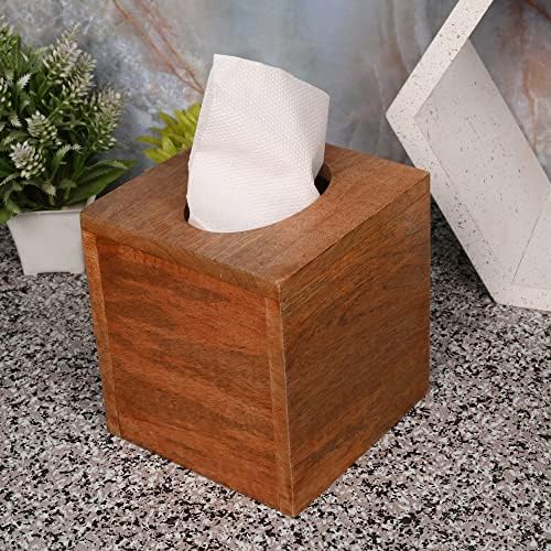 EDHAS Кутия за Салфетки ръчно изработени от естествено дърво Манго Квадратен Държач за Кърпички Аксесоари