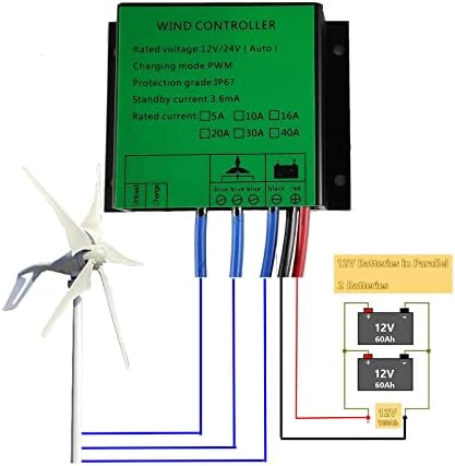 PWM-Контролер за зареждане на Вятърна турбина 12V 24V IP67 Защита на Контролер за заряд на Вятъра за ветрогенератора