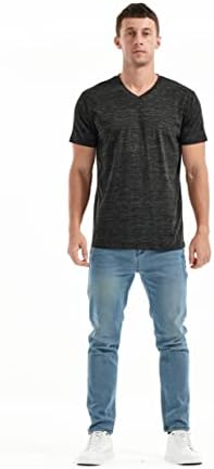 Мъжки тениски KLIEGOU с V-образно деколте - Стилни Ежедневни Панталони Еластични Тениски за мъже