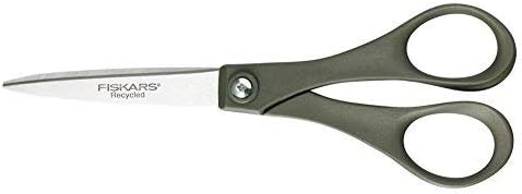 Ножици изработени от рециклиран материал Fiskars, Дължина: 18 см, за дясна ръка и за лява ръка, Нож от неръждаема стомана