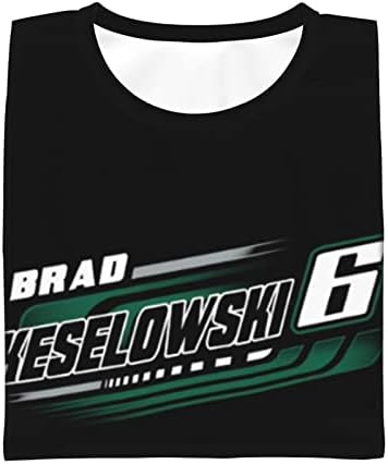 Тениска ASFRSH Brad Keselowski 6 за подрастващите момичета и момчета, Тениска с къс ръкав и принтом, Спортна Класическа