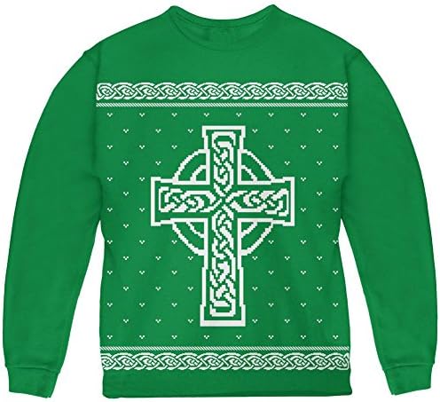 Келтски Кръст Ирландски Грозен Коледен Пуловер Младежта Hoody