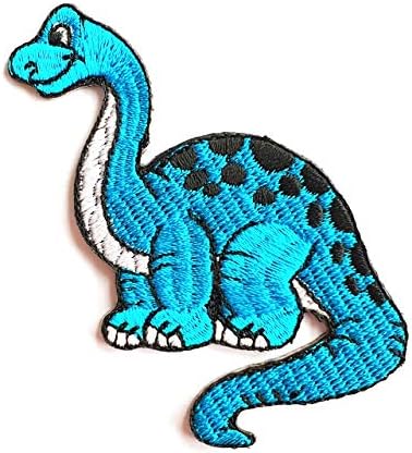 Синя Нашивка с животни от света на Динозаврите с дълго гърло, Мультяшная Детска Нашивка, чанта за Дрехи, Тениски, Дънки,
